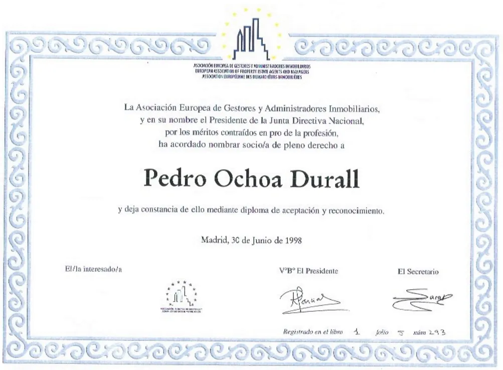 Miembro de la Asociación Europea de Gestores y Administradores Inmobiliarios